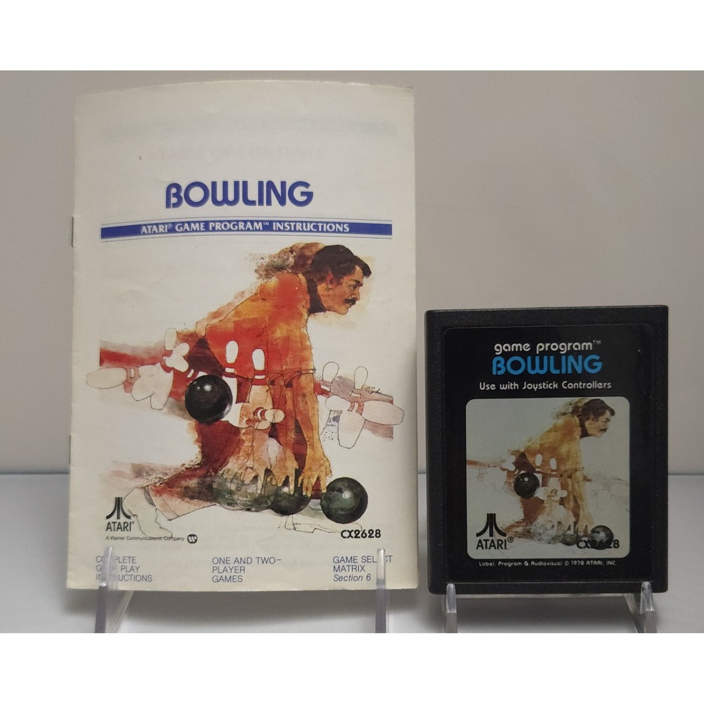 Bowling - 1978 Atari 2600 - Game Cartridge & Manual - Clean & Tested & Working